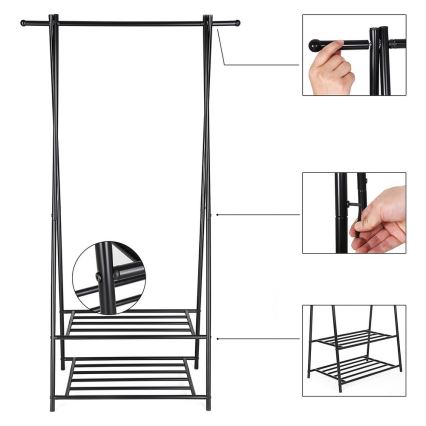 LINEA Black Freestanding Coat Rack
