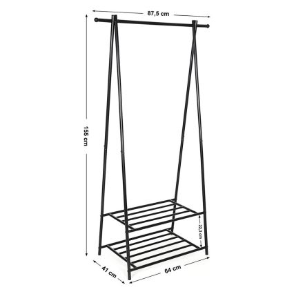 LINEA Black Freestanding Coat Rack