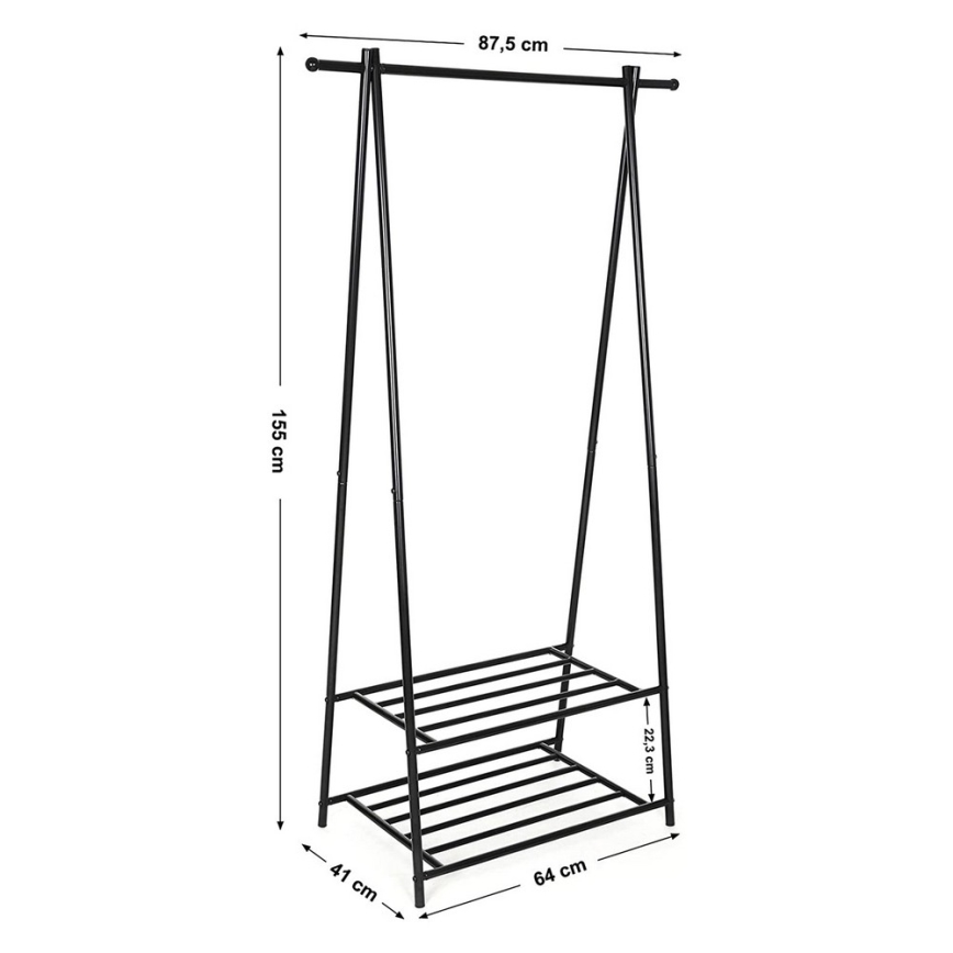 LINEA Black Freestanding Coat Rack