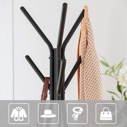 LINEA Freestanding Coat Rack, Black/Brown