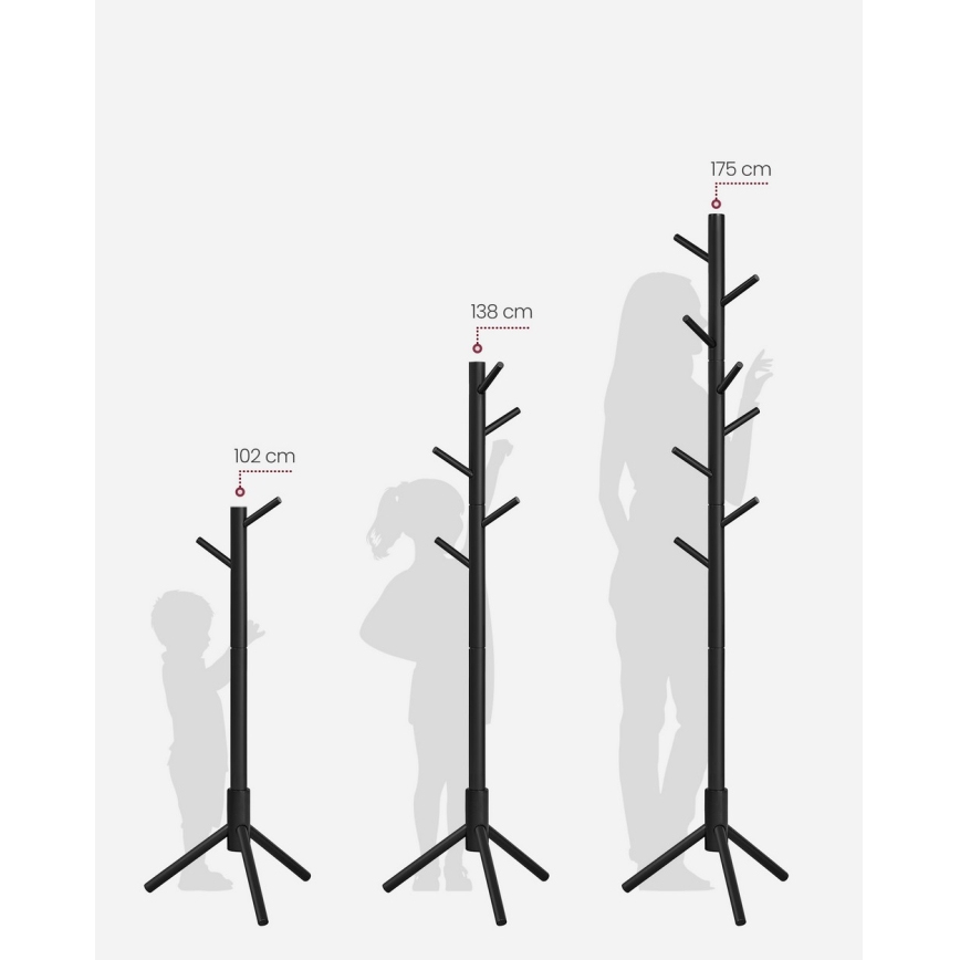 LINEA Freestanding Coat Rack, Black