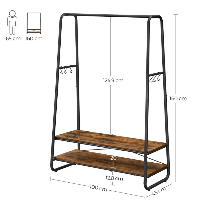LINEA Freestanding Coat Rack – Brown/Black