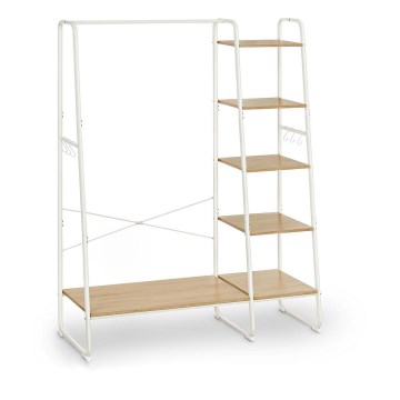 LINEA Freestanding Coat Rack, White/Brown