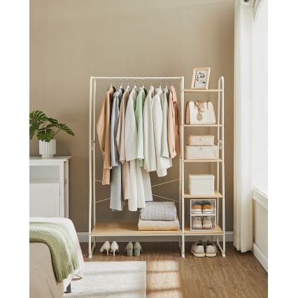 LINEA Freestanding Coat Rack, White/Brown