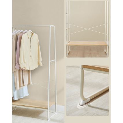 LINEA Freestanding Coat Rack, White/Brown