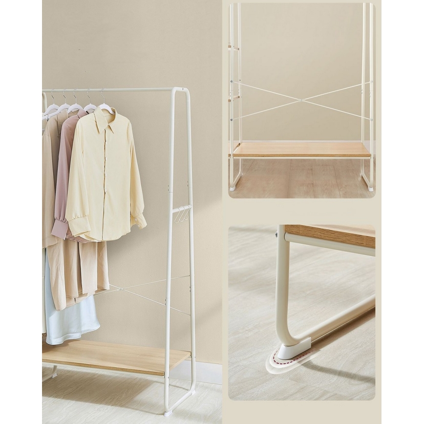 LINEA Freestanding Coat Rack, White/Brown
