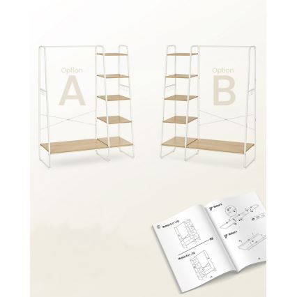 LINEA Freestanding Coat Rack, White/Brown