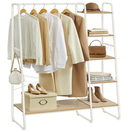 LINEA Freestanding Coat Rack, White/Brown