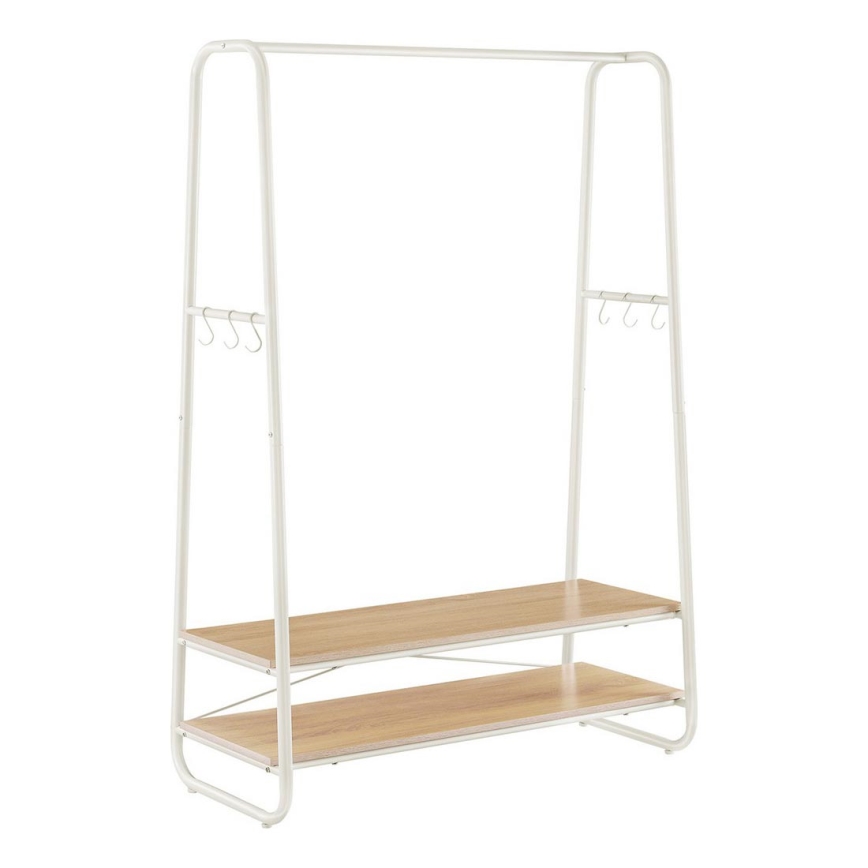 LINEA Freestanding Coat Rack, White/Brown