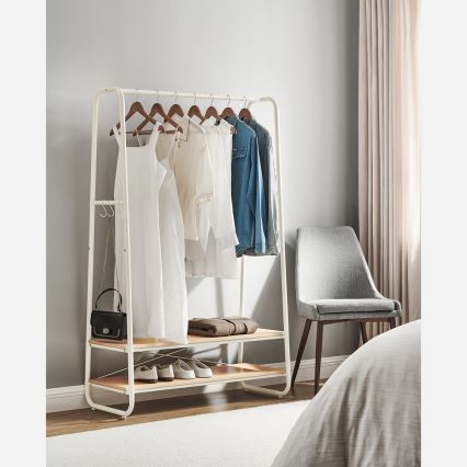 LINEA Freestanding Coat Rack, White/Brown