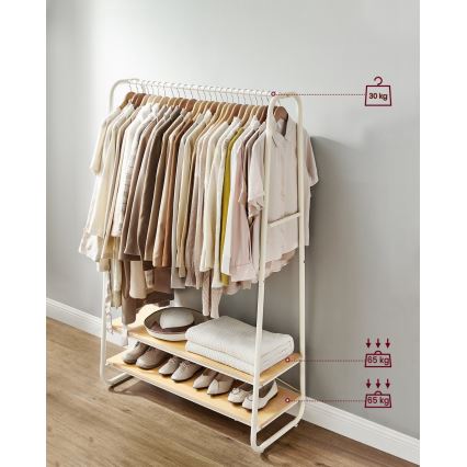 LINEA Freestanding Coat Rack, White/Brown