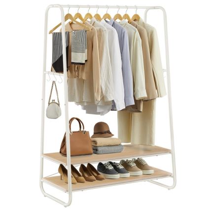 LINEA Freestanding Coat Rack, White/Brown