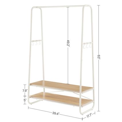 LINEA Freestanding Coat Rack, White/Brown