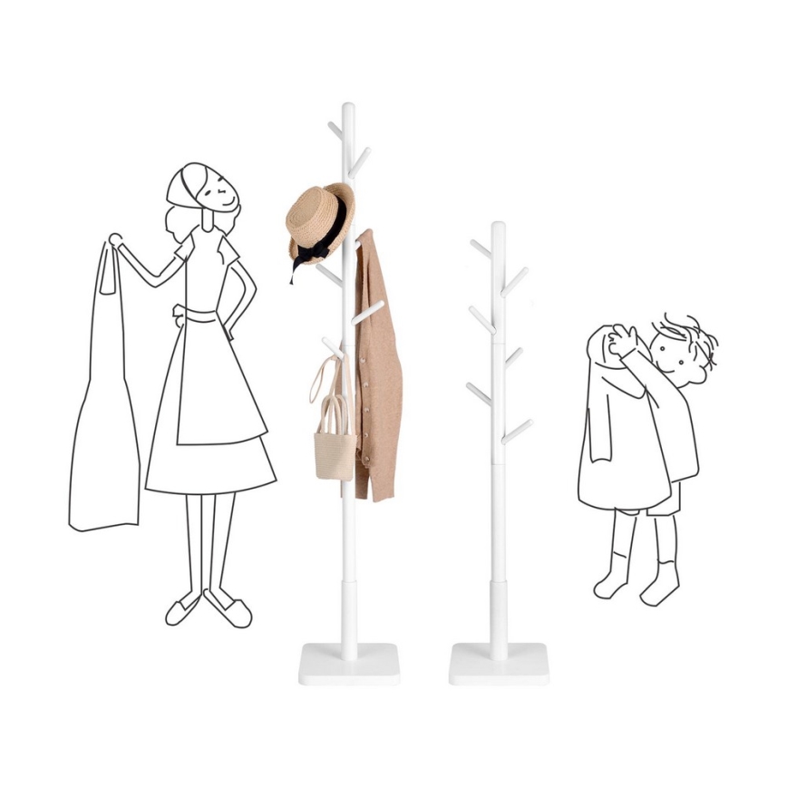 LINEA Freestanding Coat Rack, White