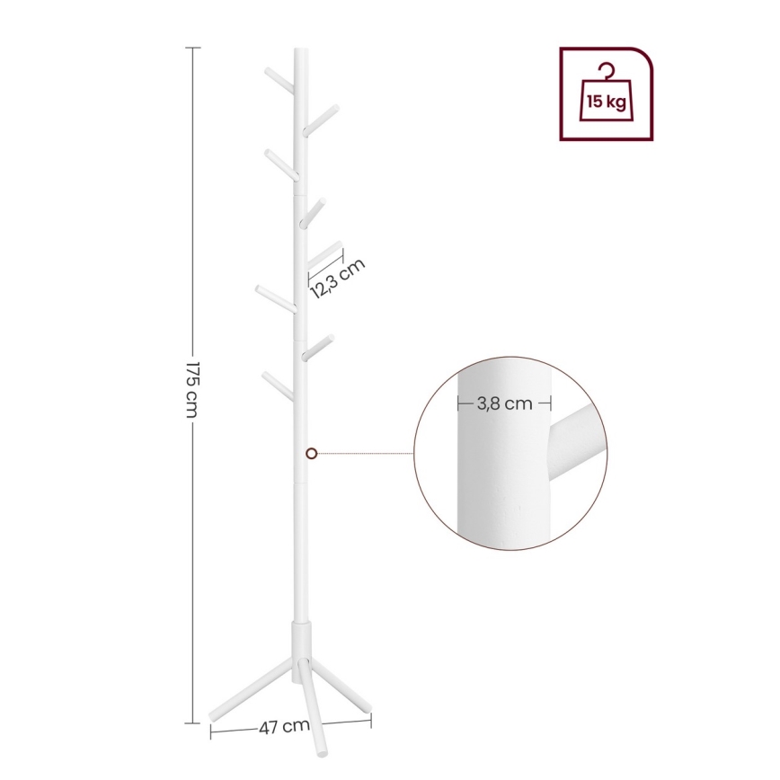 LINEA Freestanding Coat Rack, White