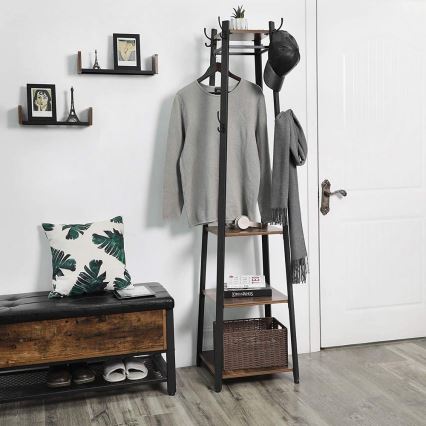 LINEA Freestanding Coat Rack — Black/Brown
