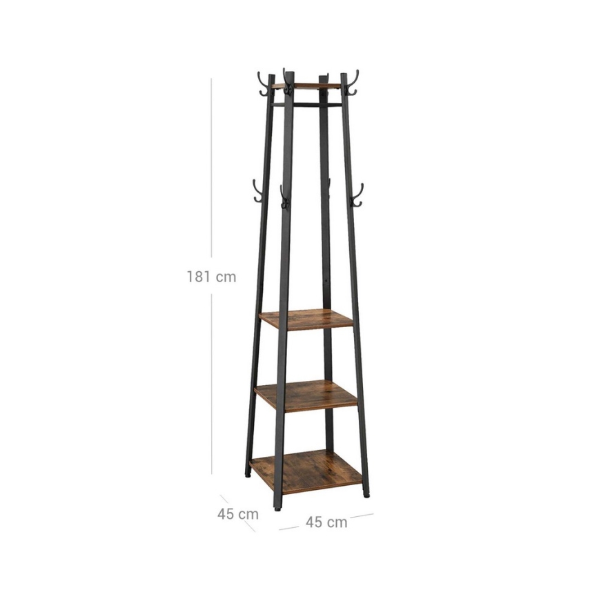 LINEA Freestanding Coat Rack — Black/Brown
