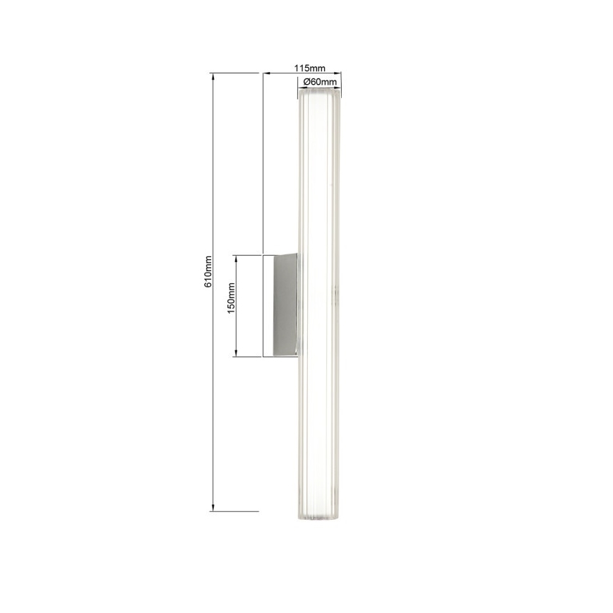 LED Bathroom Mirror Light LINEA LED/12W/230V 3000/4000/6000K IP44 61 cm Polished Chrome
