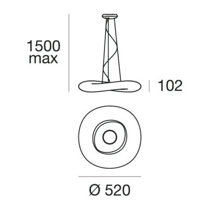 Linea Light 8005 - LED Dimmable chandelier on a string MR. MAGOO LED/23W/230V d. 52 cm