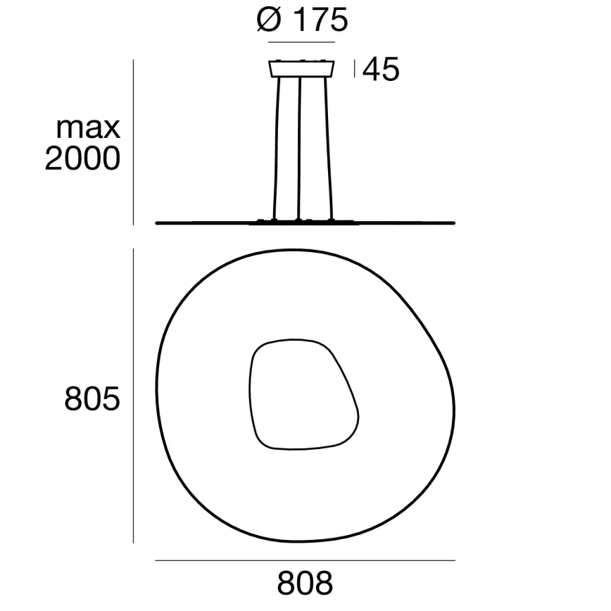Linea Light 90349 - LED Chandelier on a string ANTIGUA LED/46W/230V 80,8 cm CRI 90 white