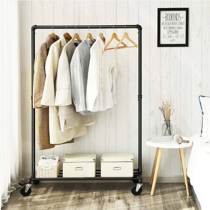 LINEA Mobile Freestanding Coat Rack, Black