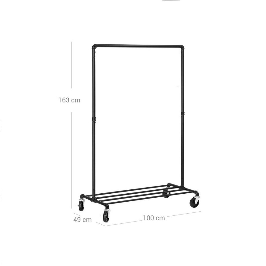 LINEA Mobile Freestanding Coat Rack, Black