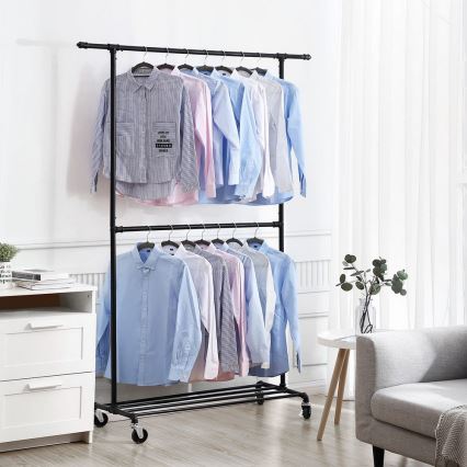 LINEA Mobile Freestanding Coat Rack, Black