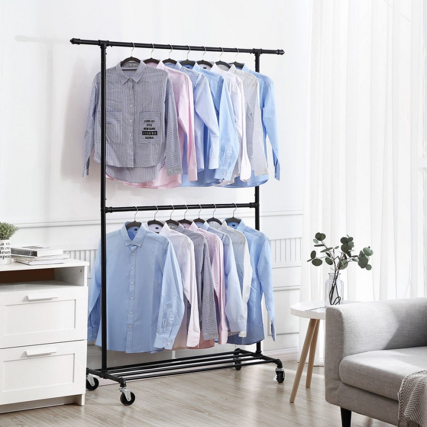 LINEA Mobile Freestanding Coat Rack, Black