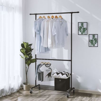 LINEA Mobile Freestanding Coat Rack, Black