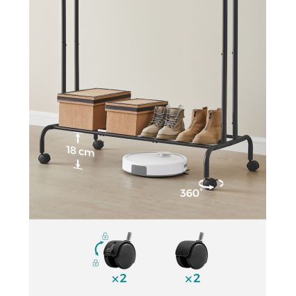 LINEA Mobile Freestanding Coat Rack – Black