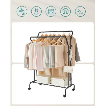 LINEA Mobile Freestanding Coat Rack – Black