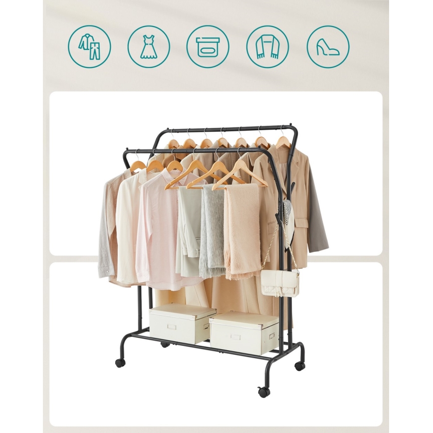 LINEA Mobile Freestanding Coat Rack – Black