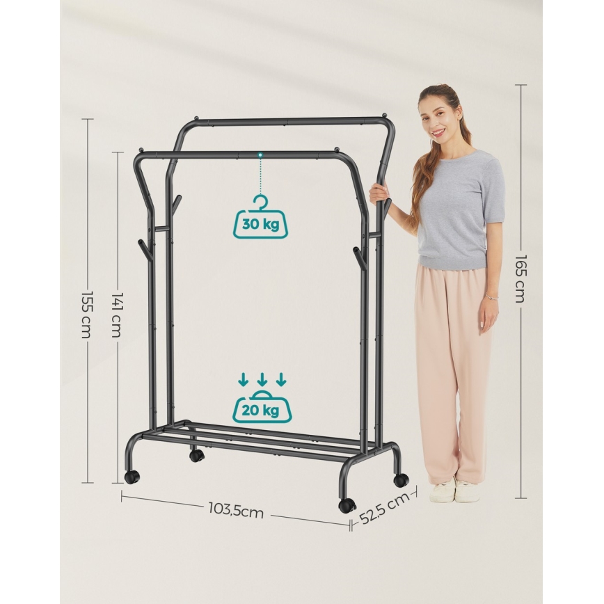 LINEA Mobile Freestanding Coat Rack – Black