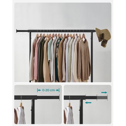 LINEA Mobile Freestanding Coat Rack, Black