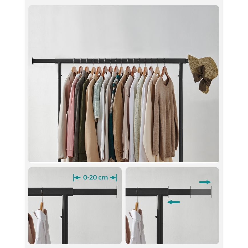 LINEA Mobile Freestanding Coat Rack, Black
