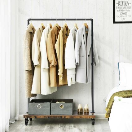 LINEA Mobile Freestanding Coat Rack, Brown/Black