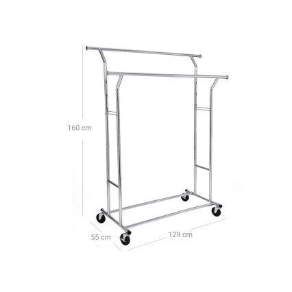 LINEA Mobile Freestanding Coat Rack – Silver