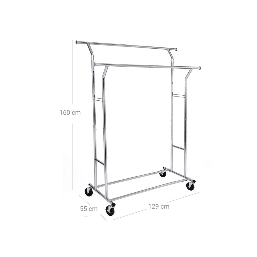 LINEA Mobile Freestanding Coat Rack – Silver