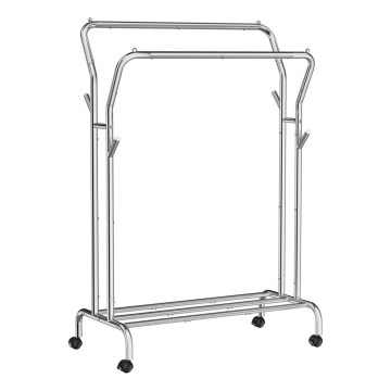 LINEA Mobile Freestanding Coat Rack, Silver