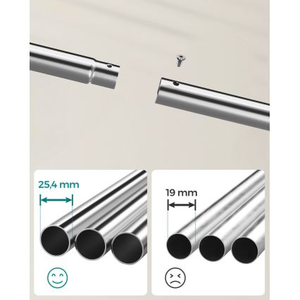 LINEA Mobile Freestanding Coat Rack, Silver