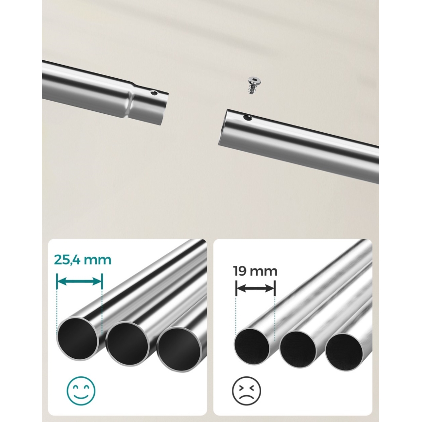 LINEA Mobile Freestanding Coat Rack, Silver