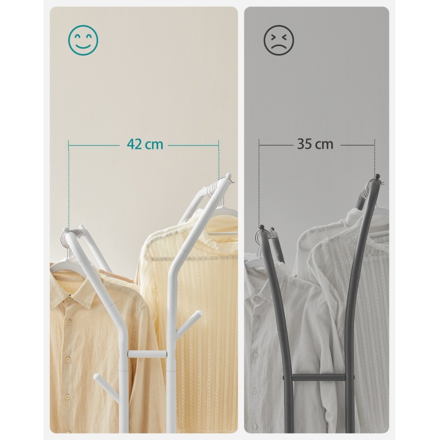 LINEA Mobile Freestanding Coat Rack, White