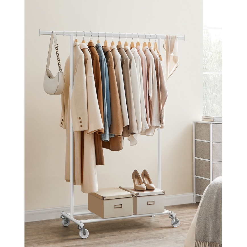 LINEA Mobile Freestanding Coat Rack, White
