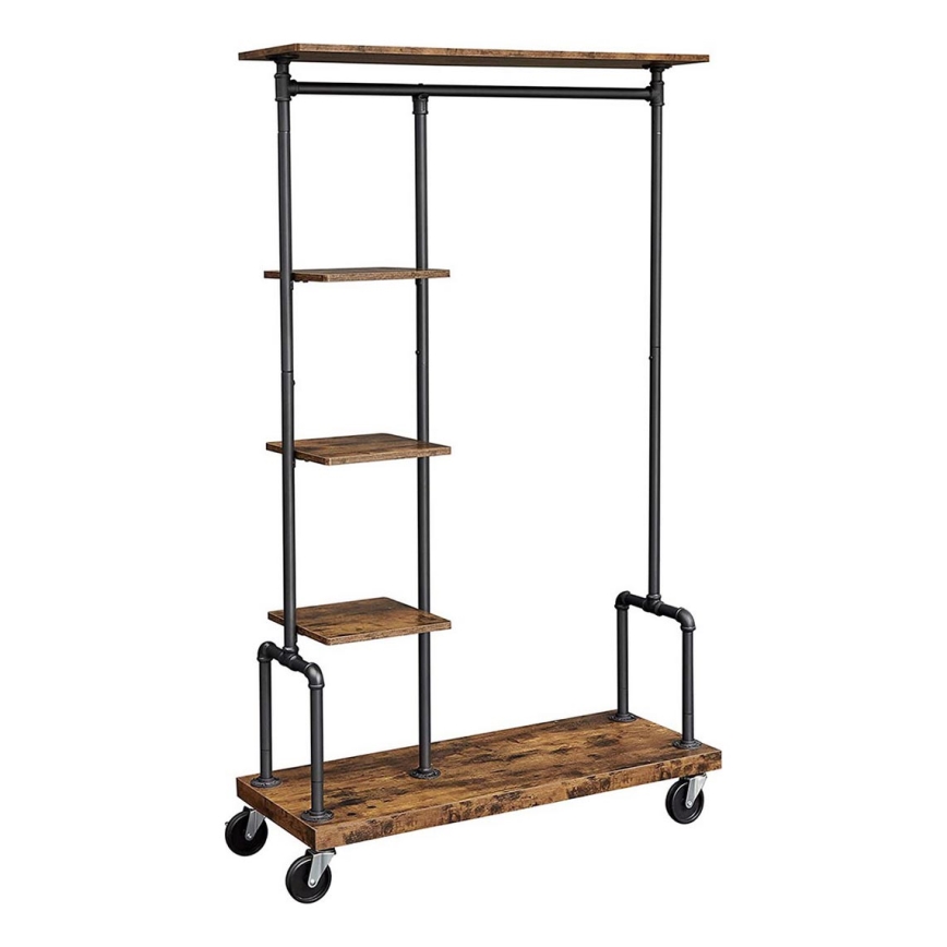LINEA Mobile Standing Coat Rack, Brown/Black