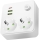LINEA Power Strip with Switch 2x230V + 3xUSB A/C SCHUKO White