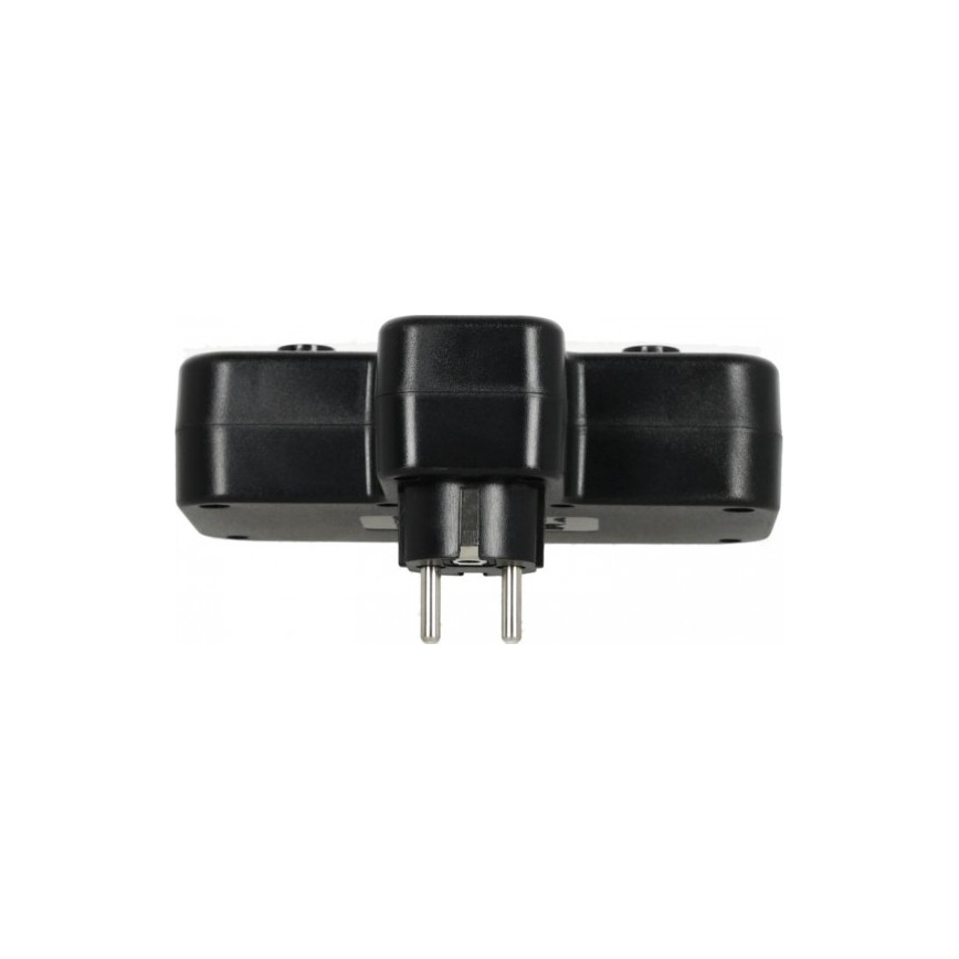 Power strip with switch and LED lighting LINEA PRO 2-socket + 3xUSB A/C SCHUKO 4000K black