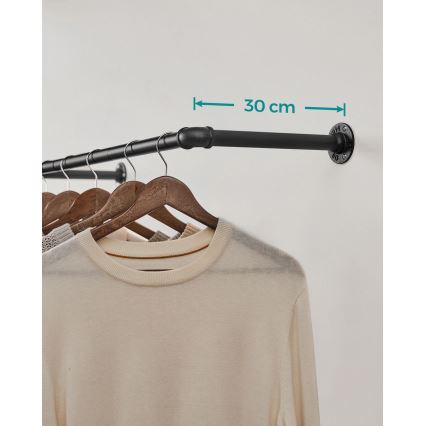 LINEA Wall-Mounted Rack for Hangers 92x7x30 cm Black