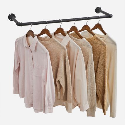 LINEA Wall-Mounted Rack for Hangers 92x7x30 cm Black
