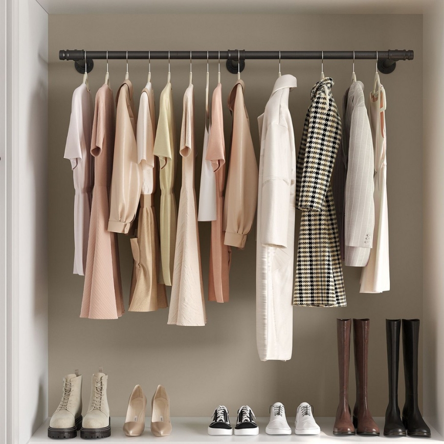 LINEA Wall-Mounted Rack for Hangers, Black