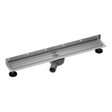 Linear shower drain 84 x 10 cm, polished chrome